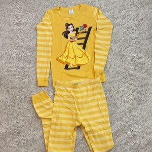 Hanna Andersson Princess Belle Yellow Pajama Set, size 10